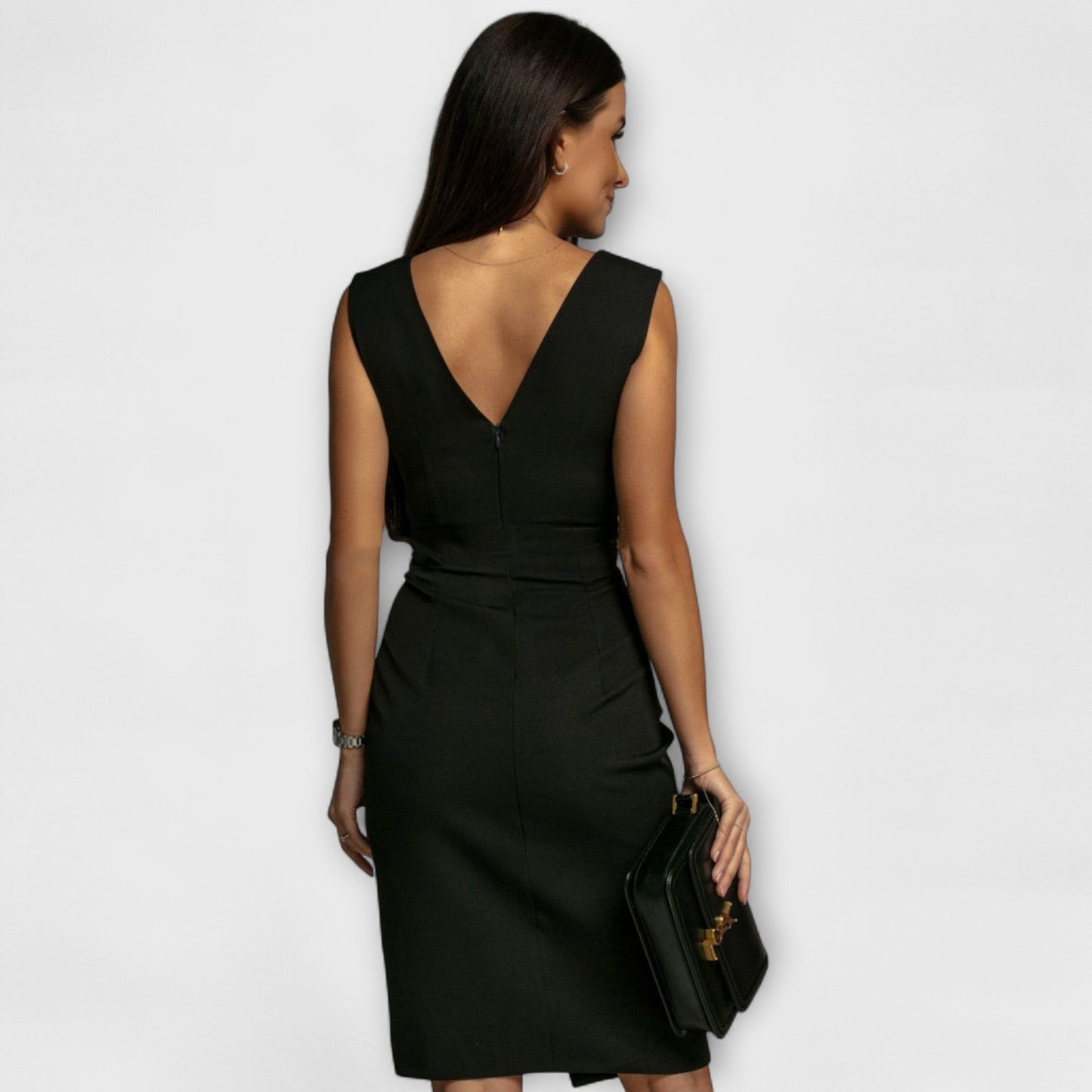 V-neck Dress with Slit