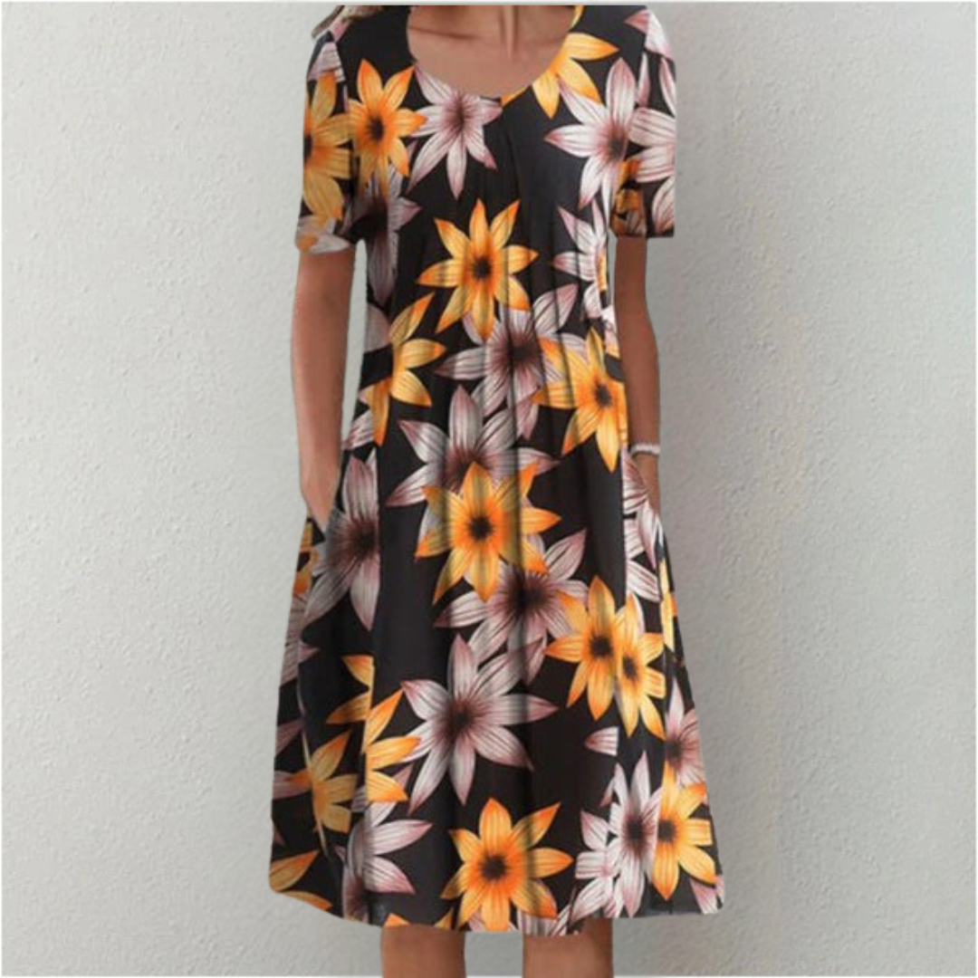 Rose™ | Stylish and Casual Floral Dress with Pockets