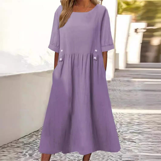 Helene - Summer Cotton-Linen Dress